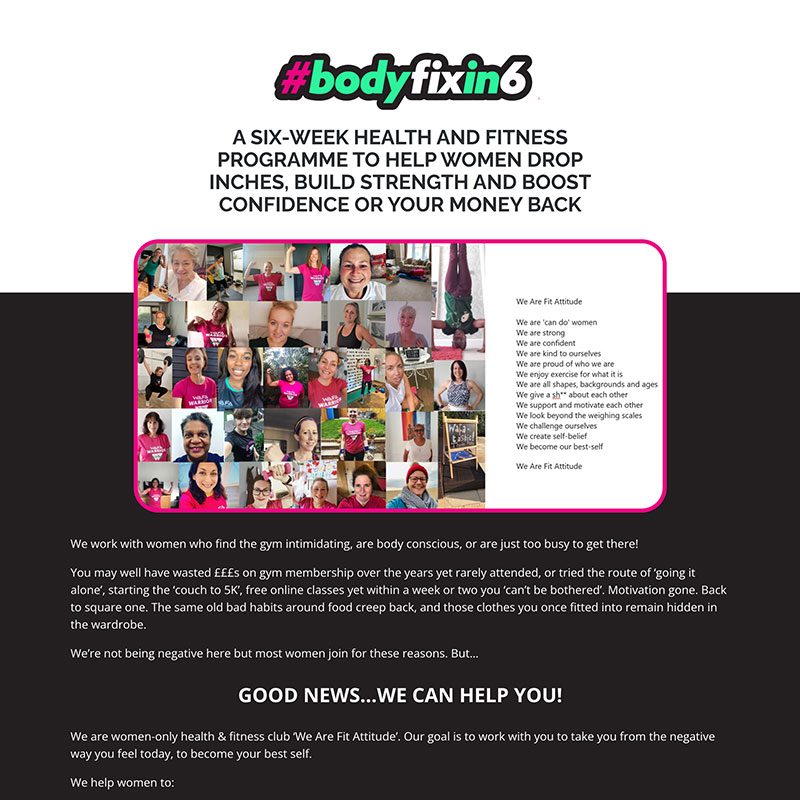 Body Fix in 6 Website