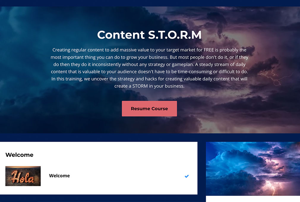 Content Storm Course